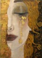 Thés fille visage texture de décor de mur d’or